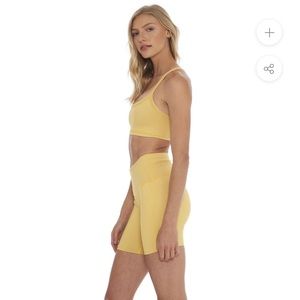 NWOT Morgan Stewart Sport Biker Short in Mustard